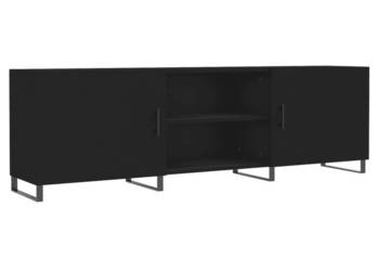 Szafka pod TV czarna 150x30x50 cm materiał drewnopochodny WM-829117