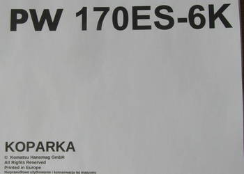 dtr instrukcja obsługi koparka komatsu pw170es-6k_ i inne