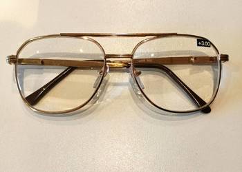 Okulary korekcyjne + 3.00 plusy z PRL vintage