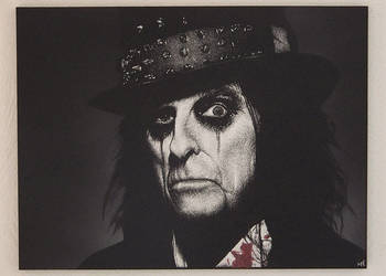Ręcznie rzeźbiony w blasze Alice Cooper Oryginalny prezent