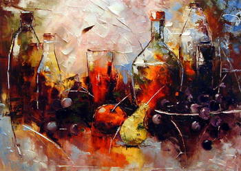 Kowalik - Martwa natura IX - 70x50cm Abstrakcja Obraz Olejny Szpachelka