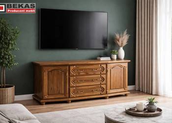 Stylowa Komoda 160` Dąb Rustikal Lakierowana Śliczna  Bekas