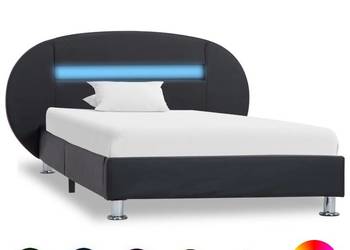 vidaXL Rama łóżka z LED, czarna, （SKU: 285426）