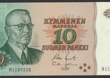 FINLANDIA 10 MARKKAA / MAREK 1980 - STAN BANKOWY UNC