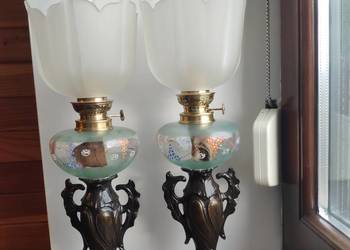 Para identycznych francuskich lamp naftowych XIX w