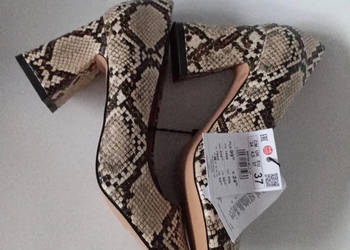 Buty Damskie Wzór Beżowe Reserved Nowe 37 Ala Wężowa Skóra