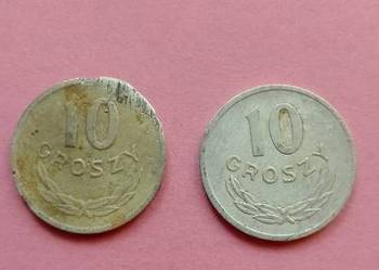 Dwie monety 10 groszy z 68 i 62 r