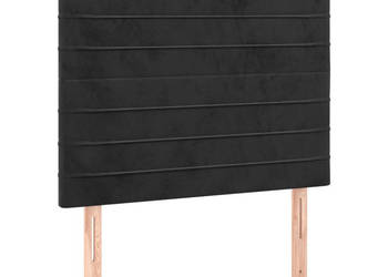 Zagłówek do łóżka z LED czarny 80x5x118/128 cm aksamit WM-3122596