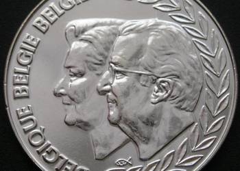 BELGIA 250 FRANKÓW 1999 - PARA KRÓLEWSKA - SREBRO - odwrócony stempel