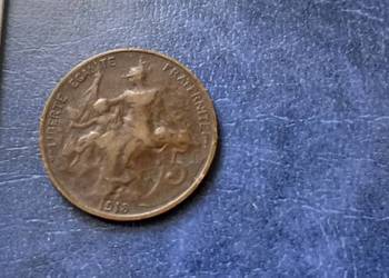 Stare monety 5 cent 1915 Francja