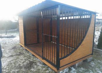 Kojec dla psa 4x2m z ocieplanym pomieszczeniem jako Buda, ciężki, stalowy