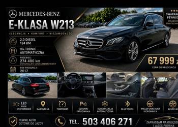 Mercedes E-klasa W213 2.0 Diesel 194KM 9biegowy automat