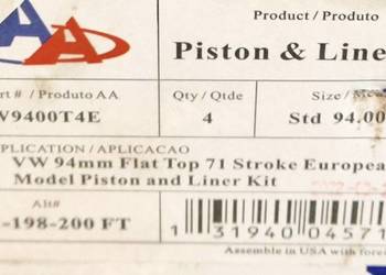 vw t2 zestaw tłokow cylindrów