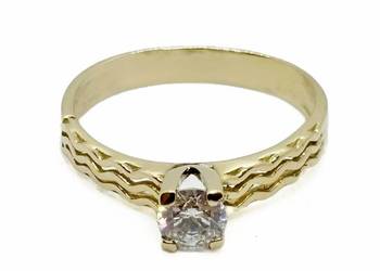 Nowy Złoty Pierścionek Próby 585 2,18g Rozmiar 17 Cyrkonia Ocechowany