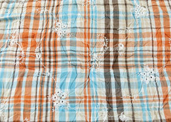 Tkanina bawełniana haftowana, kreszowana, kratka, kwiaty - wyprzedaż tkanin