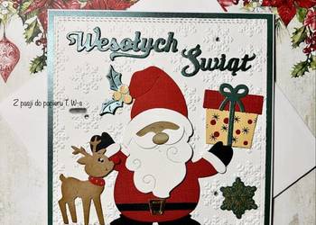 Kartka świąteczna Boże Narodzenie ręcznie robiona z kopertą