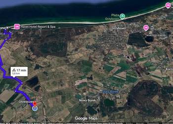 Działka 5 km od plaży w Dźwirzynie. Stacja Głowaczewo