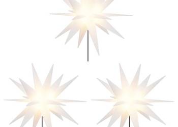 vidaXL Ozdoby świetlne LED z prętami, składane, 3 szt., białe(SKU:3190445)