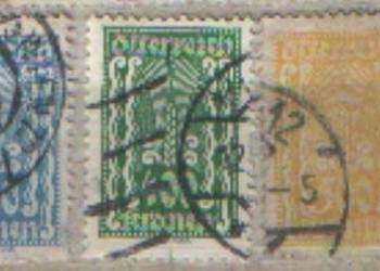 Zn. Austria Mi 383, 5 - 7, 91 kas 1922