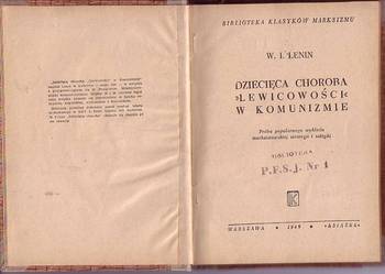 (6664) DZIECIĘCA CHOROBA „LEWICOWOŚCI” W KOMUNIZMIE (BIBLIOT