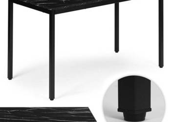 Stół do kuchni jadalni dla 4-5 osób biurko komputerowe 120x60 cm czarny ma…