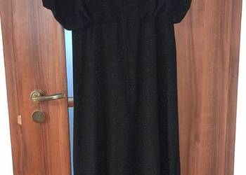 Długa sukienka damska TATUUM – model KATIE, rozmiar L – czarna, błyszcząca