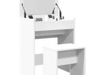 Toaletka ze stołkiem biała 60x40x1135 cm WM-848213