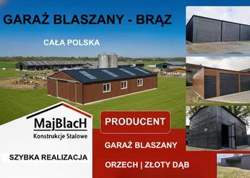 Brązowy  Garaż Blaszany Dwuspadowy |Złoty Dąb |Wiata |Hala – Maj-BlacH