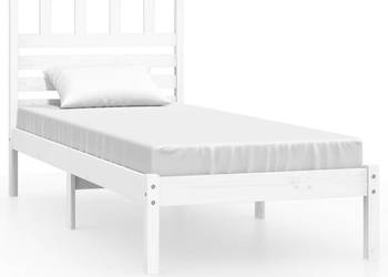 Rama łóżka bez materaca biała lite drewno sosnowe 75x190 cm WM-3100984