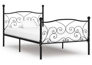 Łóżko Metalowe Czarne Rama Łóżka Ze Stelażem 100 x 200 cm WM-284455