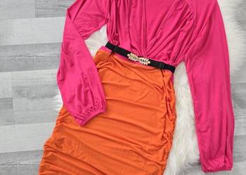 Sukienka z marszczeniem soczyste kolory L/XL