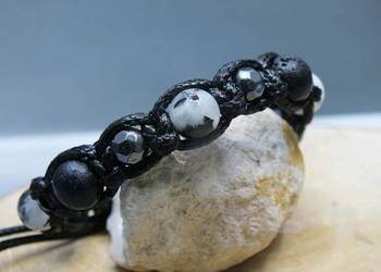 Bransoletka kamienie naturalnych kamień księżycowy obsydian hematy