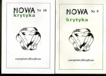 Nowa Krytyka Czasopismo filozoficzne Nr 5/1995, Nr 7/1996,Nr 9/1998,Nr 10/