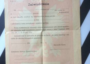 ( 1047. ) Zaświadczenie Ukończenia Kursu