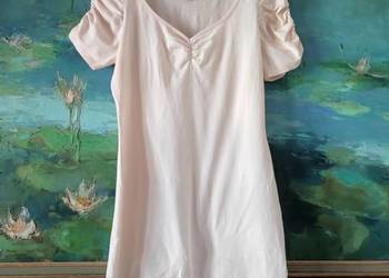 sukienka letnia morelowo brzoskwiniowa tunika h&m kobieca bawełniana