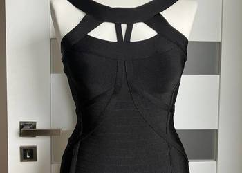 Nowa czarna bandażowa mini sukienka Guess by Marciano sexy XS