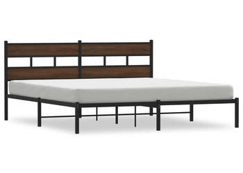Łóżko z wezgłowiem bez materaca brązowy dąb 183x213 cm WM-4017156