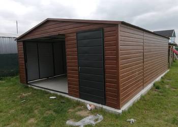 Garaż Blaszany - 6x5 orzech|Blaszak |Garaże | Wiaty| Kojce | - ESSTAL