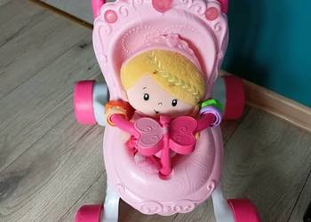 Wózek z lalką, pchacz, Fisher Price