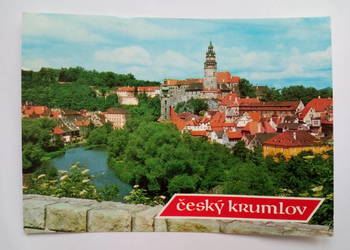 Pocztówka Czeski Krumlow z 1990r. + Znaczek