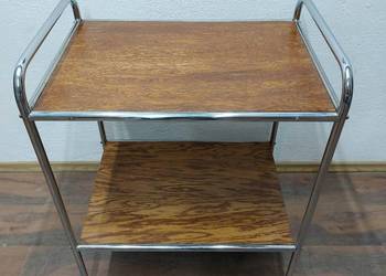 Stolik Ciemny Dąb Chrom Art Deco BauhausPo renowacji III
