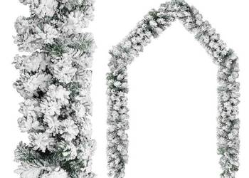 vidaXL Świąteczna girlanda pokryta śniegiem, zielona, 10 m(SKU:320968)