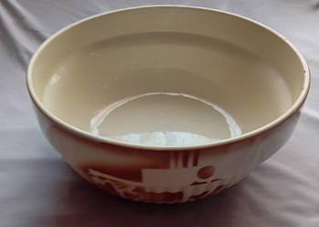 Fajansowa misa art deco, zdobiona techniką Spritzdekor. Okres około 1928-36