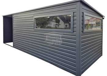 Schowek - domek ogrodowy 4,5x2,5m wiata 2x2,5m drzwi 2x okno dach GP724