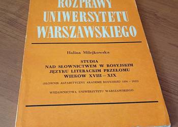 Studia nad słownictwem w rosyjskim języku literackim XVIII-XIX  Milejkowska