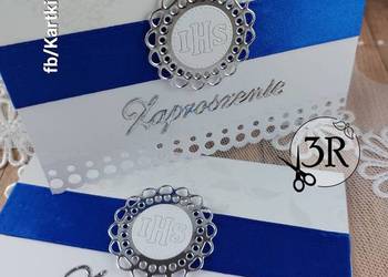 Zaproszenie komunijne Wzór  4 (niebieski)