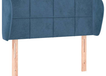 Zagłówek uszak ciemnoniebieski 103x23x78/88 cm aksamitny WM-3117190
