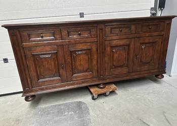 Masywna ciężka dębowa komoda 100% lite drewno 235cm