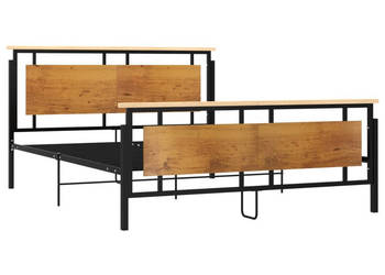 Łóżko Czarne Metalowe Rama Łóżka Metalowa Ze Stelażem 160x200 cm WM-324873