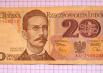 BANKNOT - 20 ZŁOTYCH 1982 ROK - ( SERIA : AU 7968348 )